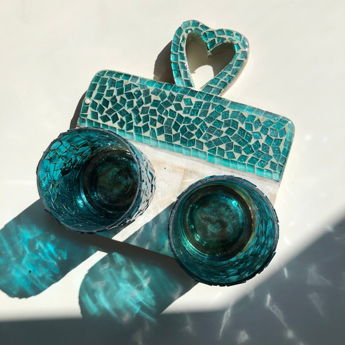 Luxe Me-Time Set met Aqua Apero Plankje & Waxinelichtjes