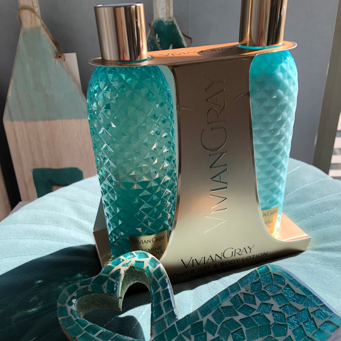 Luxe Me-Time Set met Aqua Apero Plankje & Waxinelichtjes