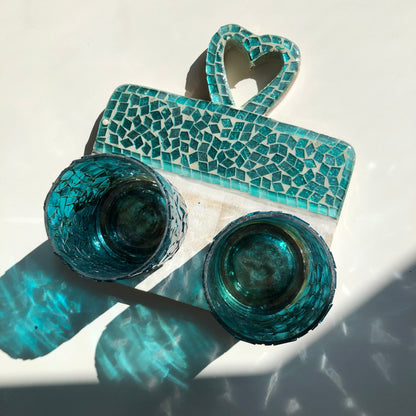 Luxe Me-Time Set met Aqua Apero Plankje & Waxinelichtjes